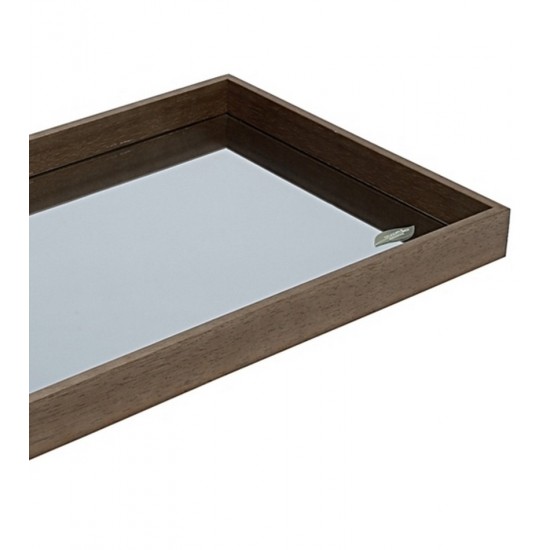 Bandeja 46cm X 26cm X 4,5cm De Madeira Espelhado Naturals